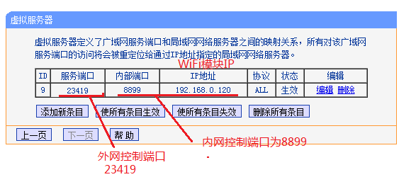 低功耗WIFI模塊虛擬服務器